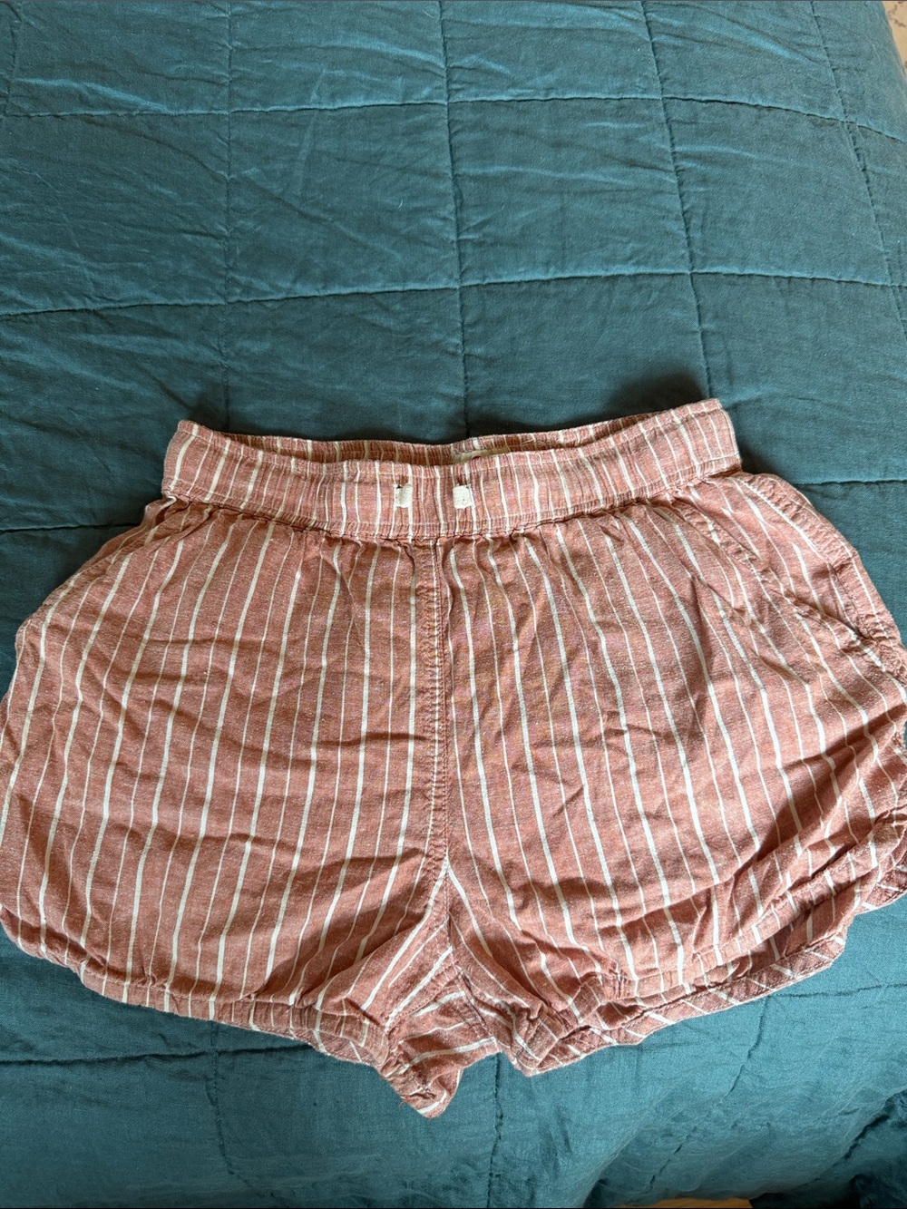 Marine Layer Rust Pink Striped Cotton Shorts